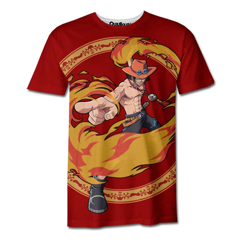Playera Pijama One Piece Puño de Fuego Ace