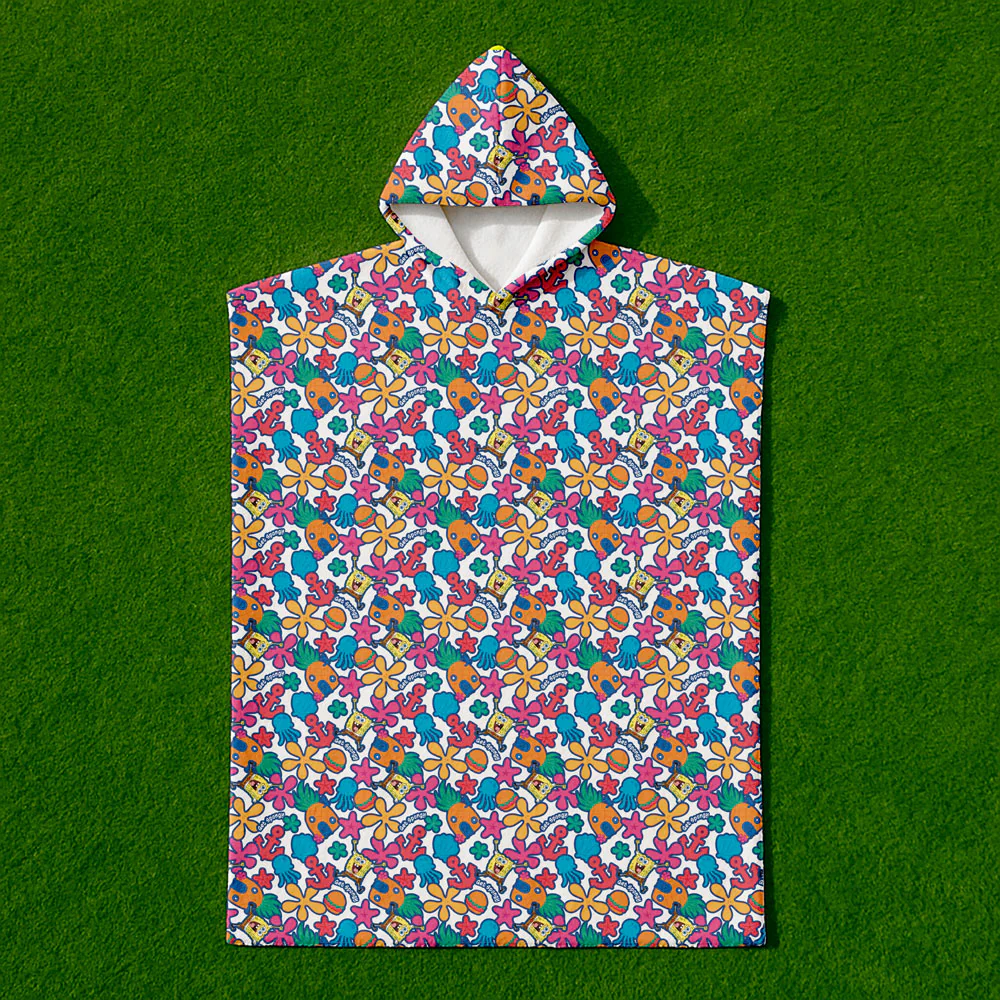 Poncho Toalla Bob Esponja Flor