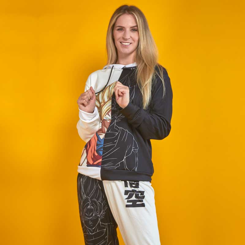 Sudadera Dragon Ball Goku Blanco y Negro - Image 3