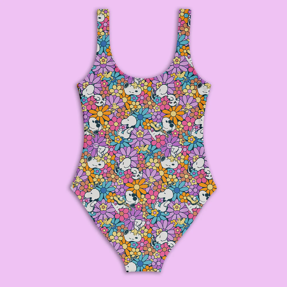 Traje De Baño Completo Snoopy Retro Flores - Image 2